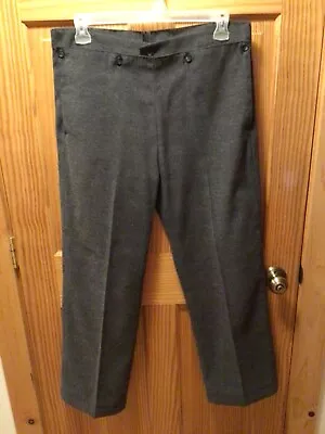 Amish Mennonite Hand Made Dk Gray 5-Btn Heavyweight Pants W36 EUC Plain Clothing • $14.99