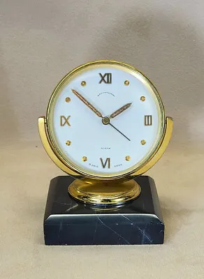 CHOICE 1960 MCM Black Starr & Gorham Desk Alarm Clock Concord 8-day 15-jewel Mvt • $272.99