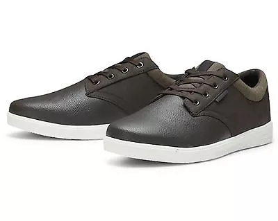 £31.19 • Buy JACK & JONES Mens Shoes Gaston Synthetic Leather Trainers Sneakers Java Brown