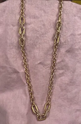 J Crew Chain Link Necklace With Rhinestones 30  Long  • $10.50