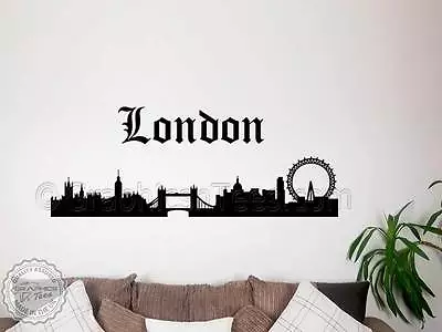 London Skyline Wall Sticker Vinyl Mural Decal Home Wall Art Stickers 02 • £10.99