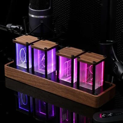 £49.73 • Buy RGB Nixie Tube Clock LED Desk Clock Glow Tube Digital Alarm Clock Decor