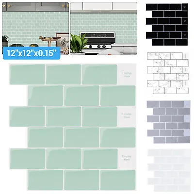 1-50x Sheet Kitchen Stick On Tile Stickers Bathroom 3D Self Adhesive Wall Tiles • £159.97