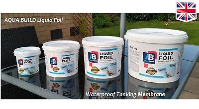 Waterproof Tanking Membrane AQUA BUILD Shower Bathroom Liquid Foil 1.5kg -30kg • £178.99