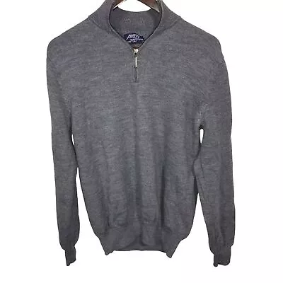 Jeremy Argyle NYC Men's Merino Wool Grey 1/4 Zip Sweater • $25