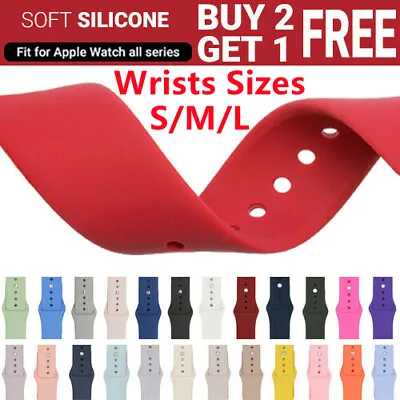 $3.85 • Buy For Apple Watch Band Silicone Strap 1 2 3 4 5 6 7 8 SE Sport 38/40/41/42/44/45mm