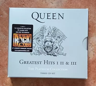 Queen - Greatest Hits 1 2 & 3- The Platinum Collection- 3 Cd & Card Slipcase • £7