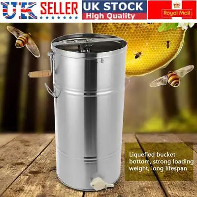 2 Frame Stainless Steel Manual Bee Honey Extractor Spinner Beekeeping W/ Outlet • £46.69