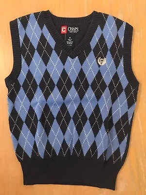 Boys Chaps Sweater Vest Sleeveless Blue Size 6 • $7.99