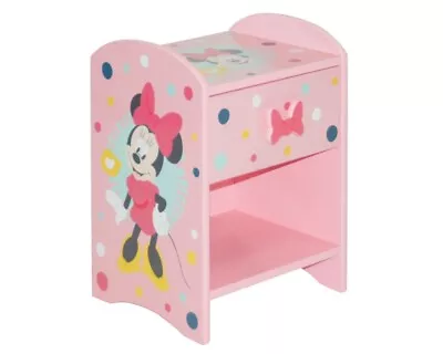 Minnie Mouse Bedside Table Disney Minnie Mouse Pink Wooden Kids Bedside Table • £59.99