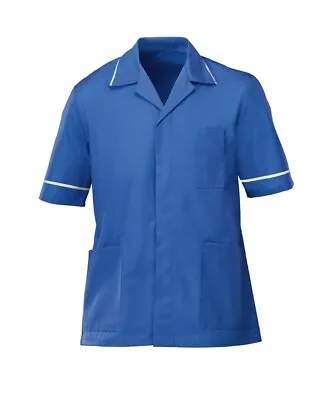 £18.99 • Buy Mens Healthcare Tunic Male Care Nurse Nhs Dentist Vet Uniform Royal Blue Ins37rb