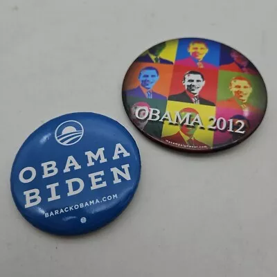 Lot Of 2 Barack Obama 2012 Buttons Pins Presidential Campaign Biden • $9.95