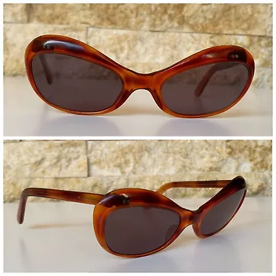 1950's Vintage Oval Sunglasses Cat Eye Tortoise French Unused Mid Century True • $180