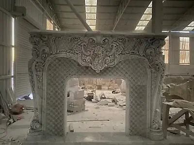 Incredible Monumental Marble French Style Fireplace Mantel - Mfp97 • $18500