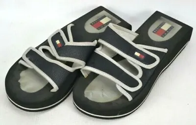 Vintage Tommy Hilfiger Foam Platform Chunky Slide Sandals Womens 8 M Flag Logo • $28.16