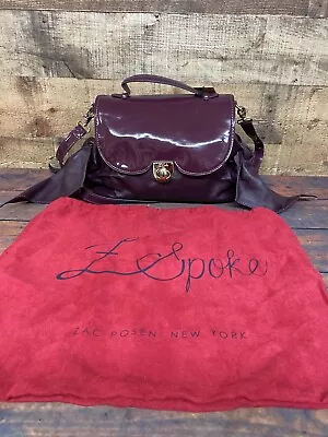 Z SPOKE By Zac Posen Purple Leather Tote Handbag Purse Tie Bows NOS • $99.99