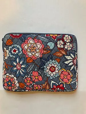 Vera Bradley Tropical Evening Gray Floral Laptop Sleeve • $18