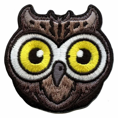 $10.99 • Buy Owl Face With Big Eyes Embroidered Iron On Patch