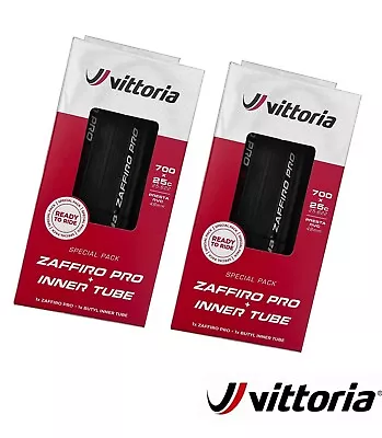 2X Vittoria Zaffiro Pro Graphene 2.0 Bicycle Road Bike Folding 700x25c Tyre+Tube • $87.99