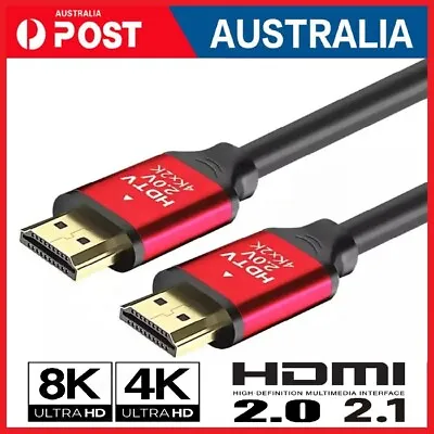 $13.99 • Buy Premium HDMI Cable V2.0, V2.1 Ultra HD 4K 2160p 1080p 3D High Speed  ARC HEC AU