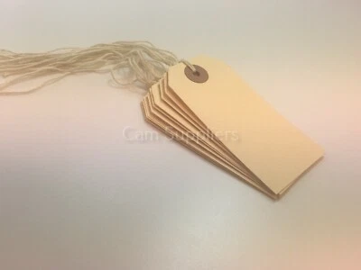 £1.39 • Buy Manilla Cream Strung Tie On Tags Labels Retail Luggage Tags With String