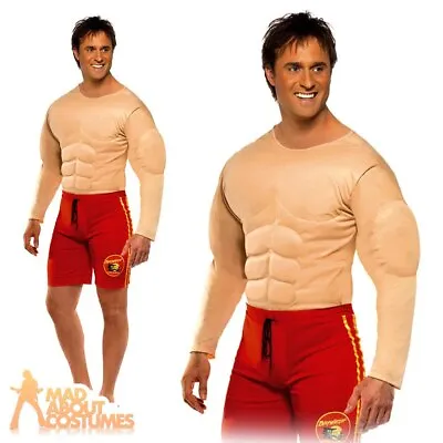 £33.99 • Buy Baywatch Lifeguard Costume Padded Muscle Chest Mens 90s Fancy Dress Outfit Stag