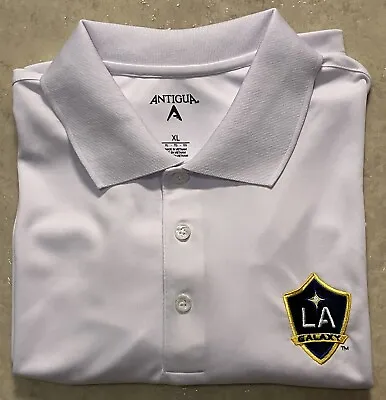 Los Angeles LA Galaxy Soccer Futbol Mens Antigua Polo Golf Shirt XL White ✅ Logo • $17.99