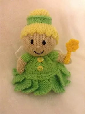 KNITTING PATTERN - Garden Fairy In Tinkerbell Green Orange Cover Or 15 Cms Toy • £3.25