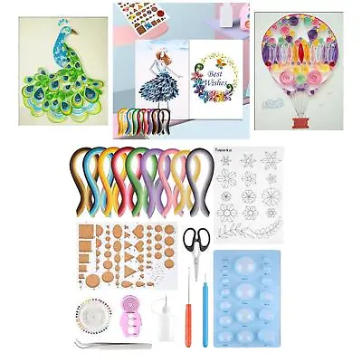 Quilling Paper Tool Kit Gradient 9 Colors 900 Strips Scrapbooking Decor Birthday • £17.32