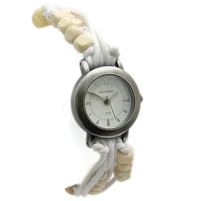 £14.99 • Buy Kahuna Ladies Girls Watch Cord & Bead Strap Water Resistant White KLF-0001l