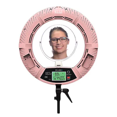 Yidoblo FE-480II Pink 480 LED Video LED Selfie Ring Lights Lamp Kit&Portable Bag • £139.36