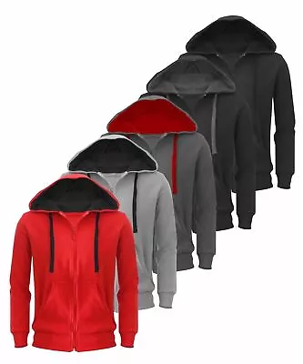  New Plain Mens Hoodie Fleece Pullover & Zip Jacket Sweatshirt Hooded Top XS-3XL • £11.99