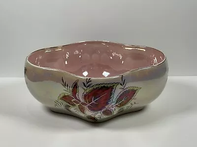 Maling Ware Vintage Coleus Fruit Bowl 22.5x18.5cm Pink Lustre Decorative Bowl • £19.95