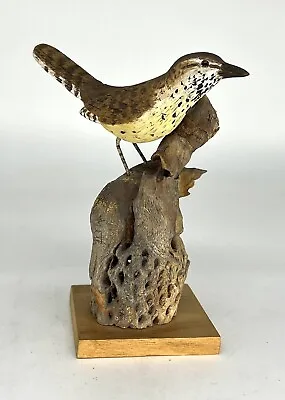 $58.99 • Buy Vintage Hand Carved Cactus Wren Bird On Dried Cactus Artist Signed