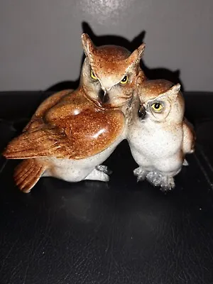 Vintage Aynsley Animal Kingdom Mother & Baby Owls Wisdom Figurine • £25
