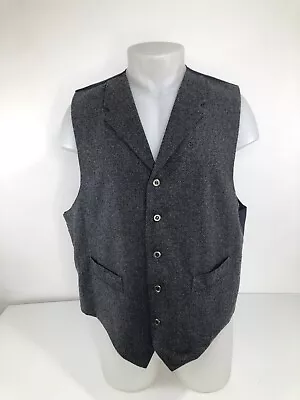 FRONTIER CLASSICS - Herringbone WOOL BLEND Western XL Cowboy Vest - EXCELLENT • $49.11