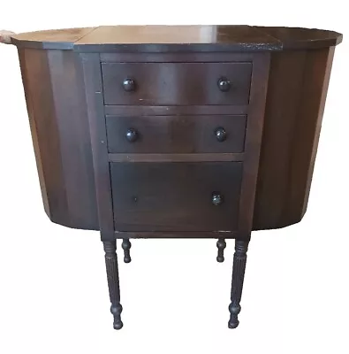 Martha Washington Sewing Cabinet / Stand Dark Mahogany Solid Wood • $185