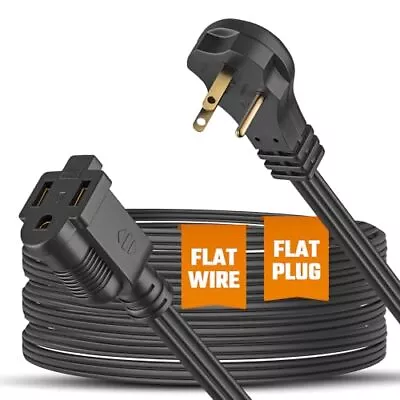 Flat Extension Cord For Under Rug 3 Prong Power Cable Heavy Duty 100% Copper 8FT • $11.98