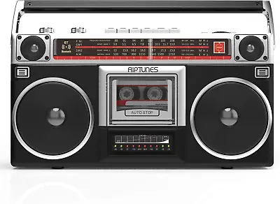 Retro Boombox Radio Cassette Player Recorder AM/FM Radio Wireless Streaming 80s  • $102.95