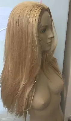 Medium Blonde Straight 3/4 Half Head Half Cap Long Hair Wig Fancy Dress Party 1 • £4.95