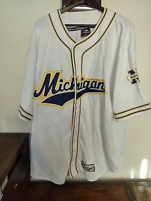 Vintage Colosseum Michigan Wolverines Baseball Jersey Men's XXL White EUC • $75.85