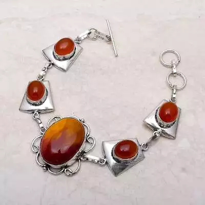 Mookaite Jasper Carnelian Gemstone Handmade Bracelet Jewelry 22 Gms AB-4559 • $3.99