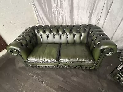 Chesterfield Two/three Seater Sofa Nice Classic Piece Lovely Rich Colour • £595