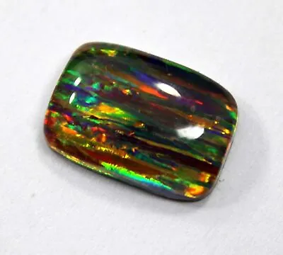 9 Ct Natural Doublet Rainbow Fire Opal Cabochon Certified AAA+ Gemstone Emerald • £23.14