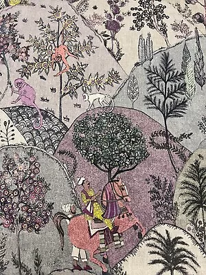 Osborne & Little Matthew Williamson Linen Print Fabric- Aravali 1.60yd F6945-03 • £138.98