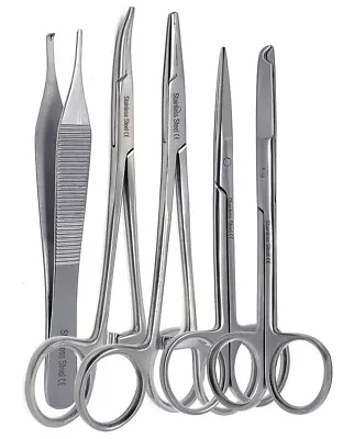 5x Suture Laceration Medical Student Surgical Kit Stainless Steel CE Instruments • $9.99