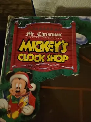 Disney MR CHRISTMAS Disney MICKEY'S CLOCK SHOP 1993 Tested Sings Lights W Box  • $49.99