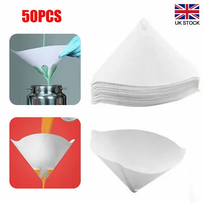 £5.49 • Buy 50Pcs 190 Micron Fine Paint Paper Strainers Sieve Filter Nylon Mesh Net Funnel