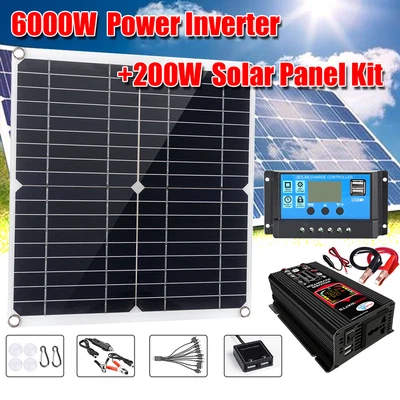 $39.99 • Buy 6000W Inverter & Solar Panel Kit Solar Power Generator Home RV Trailer Off Grid