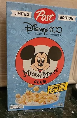 Post Disney 100 Years Confetti Cake Mickey Mouse Cereal 16 Oz Limited Edition  • $5